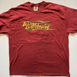 Vintage Y2K 2008 Harley Davidson Motorcycles Route 66 California CA Red XL Shirt